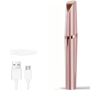 Portable Eyebrow Trimmer, Rechargeable Lipstick Mini Hair Remover, Automatic Travel Grooming Tool for Face, Armpits, Arms, Legs, Valentine's Day Gift