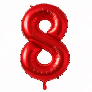 Giant Red Foil Number 8 Balloon