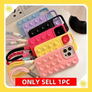 Silicone Suction Cup Soft Case for iPhone 11-17 Pro Max Plus, Durable Protective Cover, Easy Installation, Perfect Fit Design