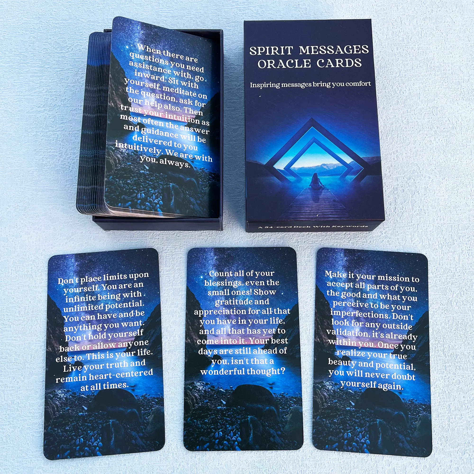 Spiritual Message Oracle Card Deck, Affirmations Card Decks, 54 Cards, Energy Cards, Card Games, Self Care, Handle Difficulties, Improve Relationships, Guiding Spirituality