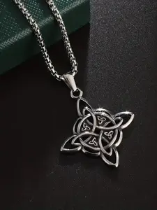 Witch Knot Necklace with Celtic Trinity Pendant, Lucky Clover Design for Mystic Charm, Unique for Her Gothic Witch Jewelry