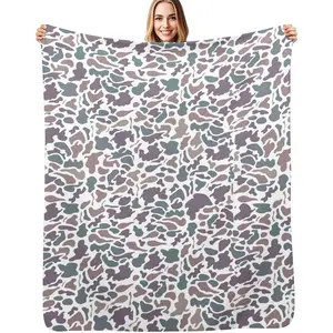 Camo Camouflage Throw Blanket, Super Soft Warm Bed Blankets for Couch Bedroom Sofa Office Car Travel, All Season Cozy Flannel Plush Blanket, (White, 50 x 60 Inches - Throw)