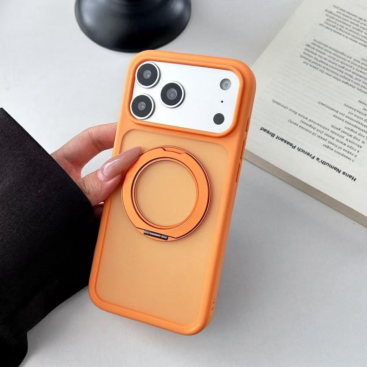 【360° Rotatable Magnetic Stand】Phone Case for iPhone 17 16 15 14 13 12 Pro Max Plus Air, Skin-Friendly Matte Shockproof Case Large Hole Full Body Protection Heavy Duty Cover