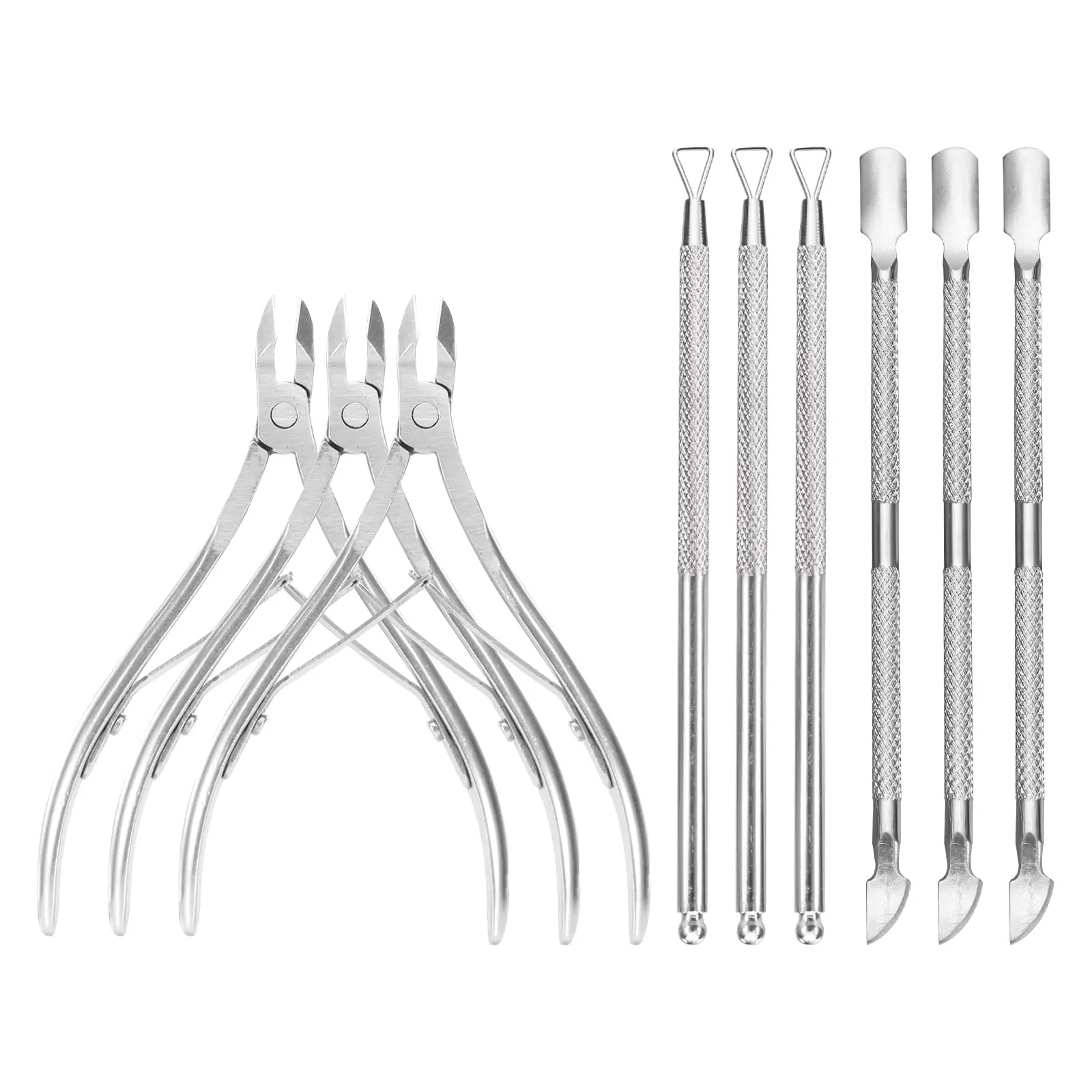 9Pcs/Set Cuticle Trimmer Cuticle Remover Cuticle Pusher,Stainless Steel Professional Pedicure Manicure Tools Cuticle Nippers Cutter Clippers Kit for Finger and Toe Nail,Christmas Gifts,Hand Tools Kits,Fathersdaygift