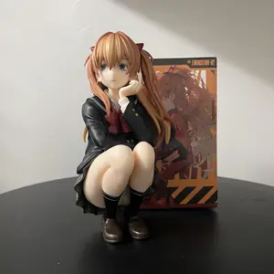 Squatting Pose Asuka, Neon Genesis Evangelion, Beautiful Girl Anime Trendy Toy, Car-mounted Figure, Peripheral Model Ornament Gift