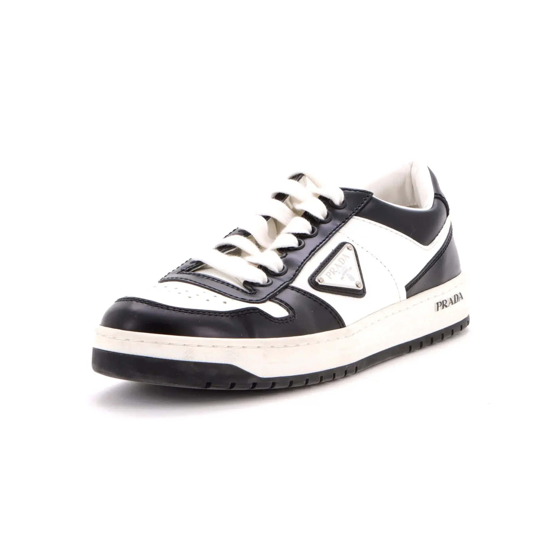 Pre-owned Prada Women's Downtown Low-Top Sneakers Leather by Rebag