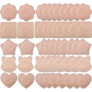 50 PCS Disposable Pastor Oil Patches, Highly Absorbent Belly Button Patche,Hypoallergenic,Self-Adhesive Castor Oil Patch, Organic Cotton Wraps Pack Covers for Women,5 Types