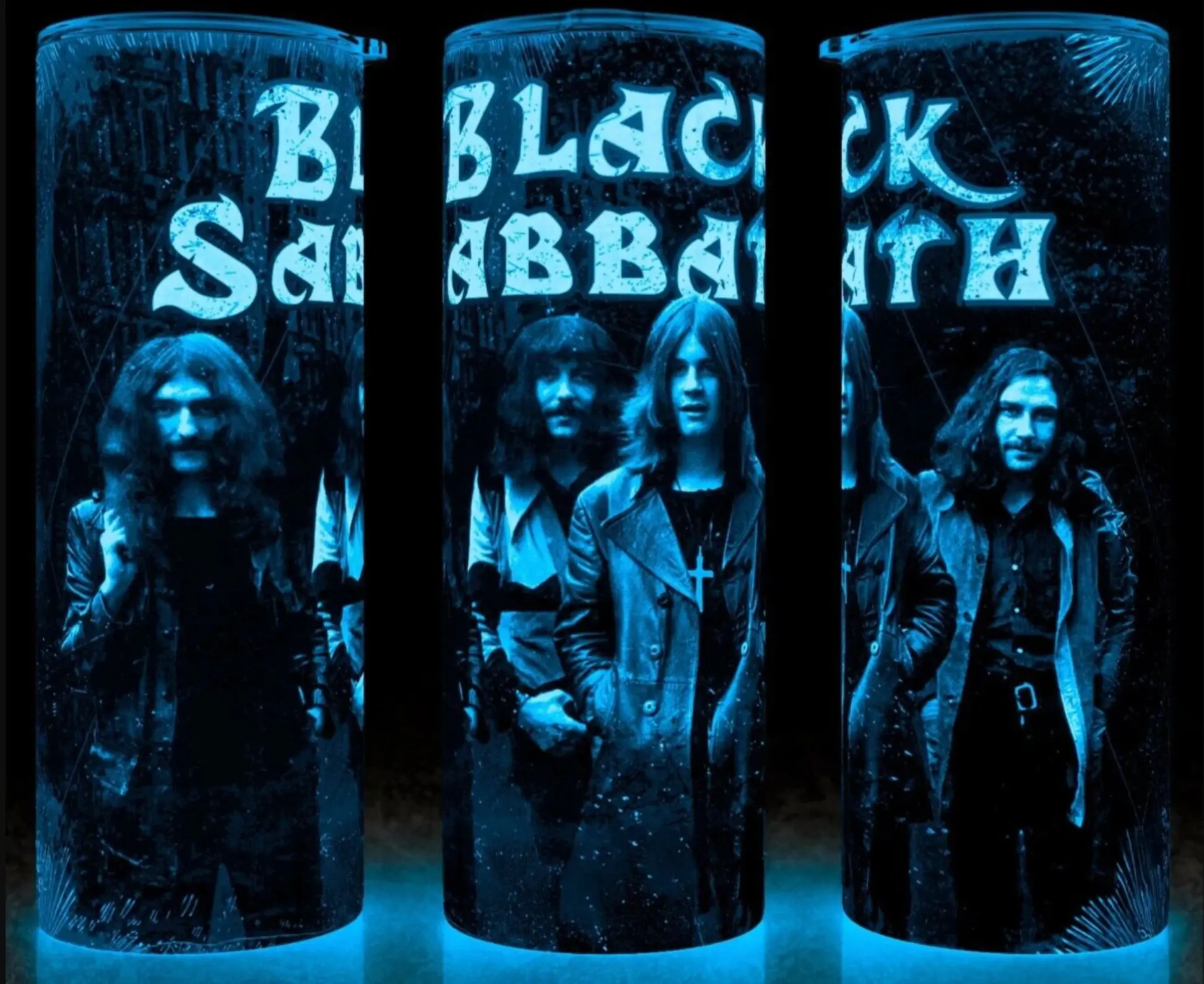 Glow in the Dark Black Sabbath 70s Rock and Roll Legends Stainless Steel Insulated Mug - 20oz Fantasy Modern Reusable Portable Drinkware for Adults, Daily Use Kitchenware