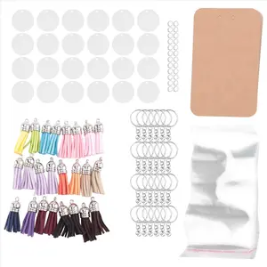 144 PCS Acrylic Keychain Blank Set,Key Chain for Vinyl Key Come with Acrylic Blank Bulk, for DIY Keychain Vinyl Crafting