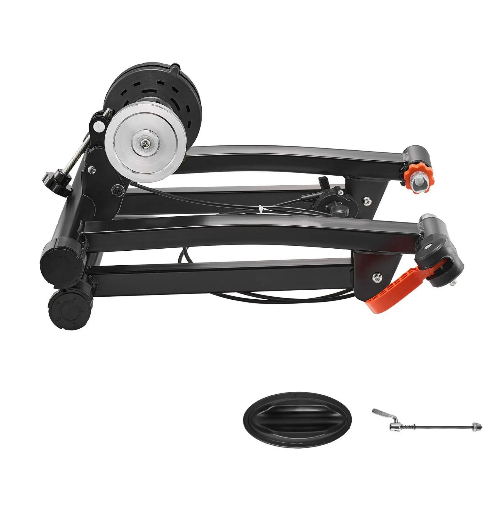 Bike Trainer Stand Indoor, 6 Resistance Levels, 26-29" & 700C, Foldable Magnetic Cycling Trainer for Road Bikes, with Front Wheel Riser Default