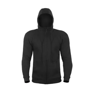 WICKED STOCK Men's Motorcycle Hoodie - Black Zip-Up Jacket with Removable CE Level 1 Armor, Moisture Wicking, Durable Construction, Belt Loops, and 1-Year Warranty