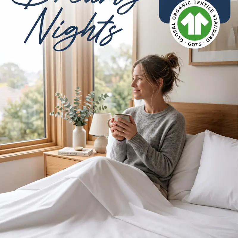 Lane Linen 100% Organic Cotton Percale Bedding Set - 15" Deep-Fit Hold Deep-Pocket Fitted Sheet, Durable, Reuse-Bag Eco Pack, Breathable Hotel Quality Sheets, Low-Tox, Twin XL/California King Dorm Essentials, Home Decor