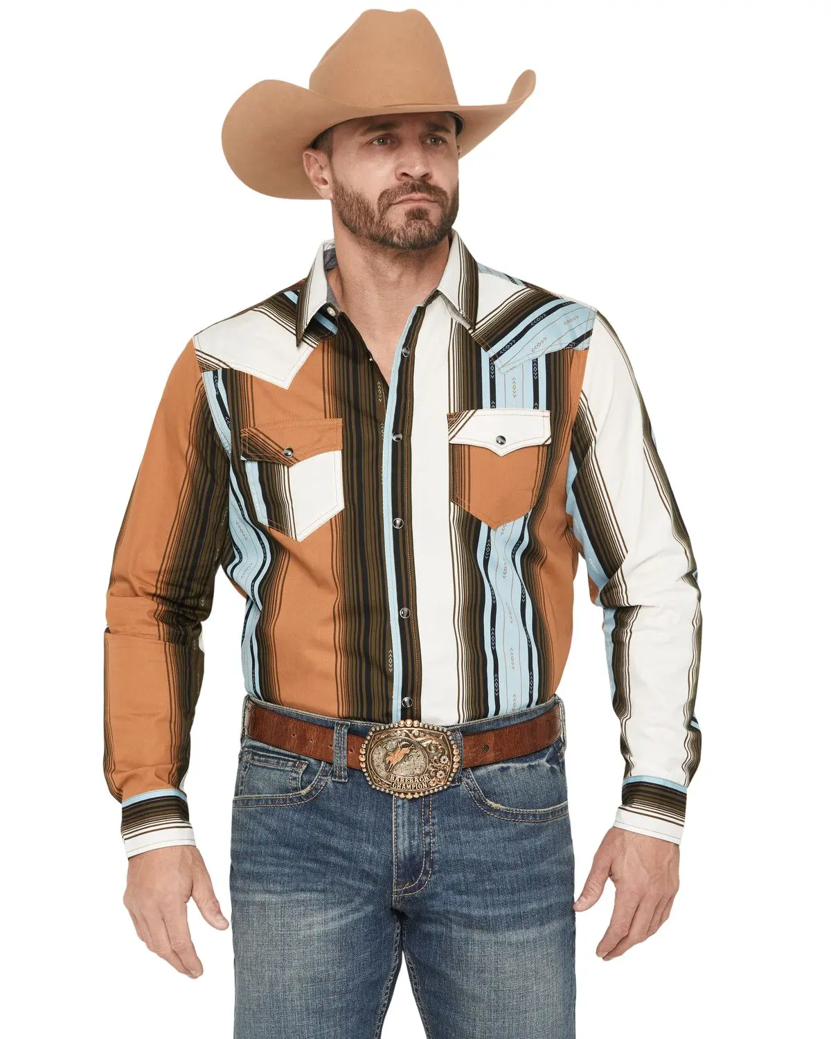 Cody James Men's Men'S Barrett Striped Long Sleeve Snap Western Shirt - Cjsp26w16-Multi