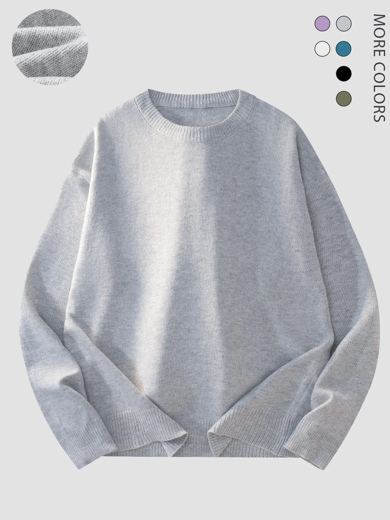 Men's Regular Fit Solid Color Plain Crew Neck Sweater, Comfortable Long Sleeve Casual Cozy Pullover for Fall & Winter, Casual Knitwear Fitted Tops, Classic Pullovers