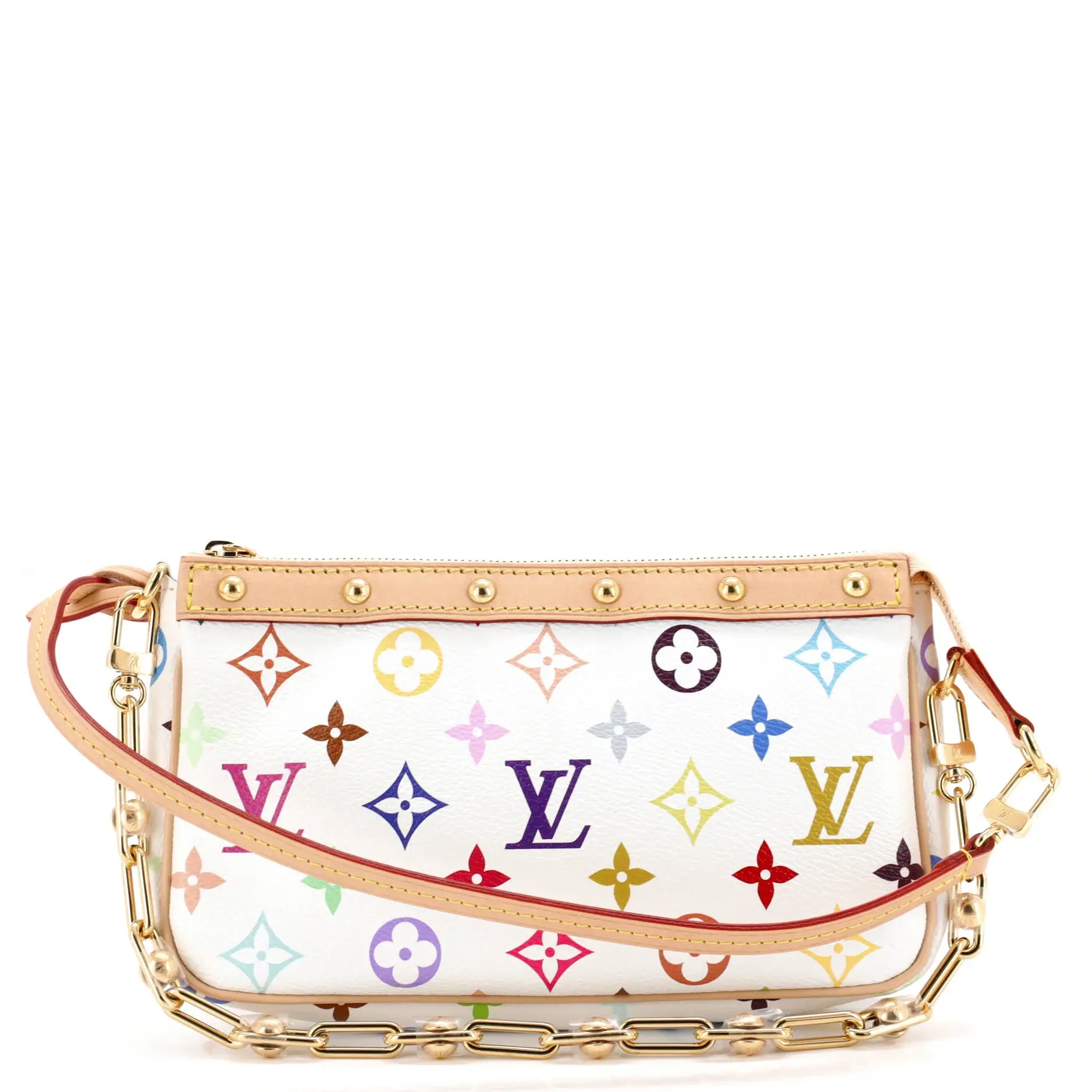 Pre-owned Louis Vuitton Canvas Coated Shoulder Bags x Takashi Murakami Chain Pochette Accessoires NM Monogram Multicolor by Rebag