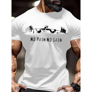 "No Pain No Gain" Motivational Fitness Tee Essential Gym Workout Shirt, Running & Summer Streetwear, Athleisure Fashion Must-Have 90s graphic tees nye  outfit boxy fit