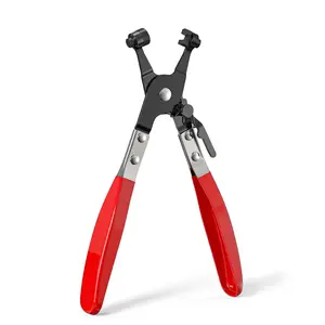 Hose Clamp Plier Repair Tool with Swivel Flat Band for Ring-Type & Flat-Band Hose Clamp Removal Installation, Automotive Tool for Coolant Radiator Heater Water Hoses