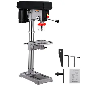13in Benchtop Drill Press, 7.5Amp 120V, Cast Iron Bench Drill Press, Adjustable 288-3084 RPM Variable Speed, 0-45° Tilting Worktable, Tabletop Drilling Machine for Wood Metal