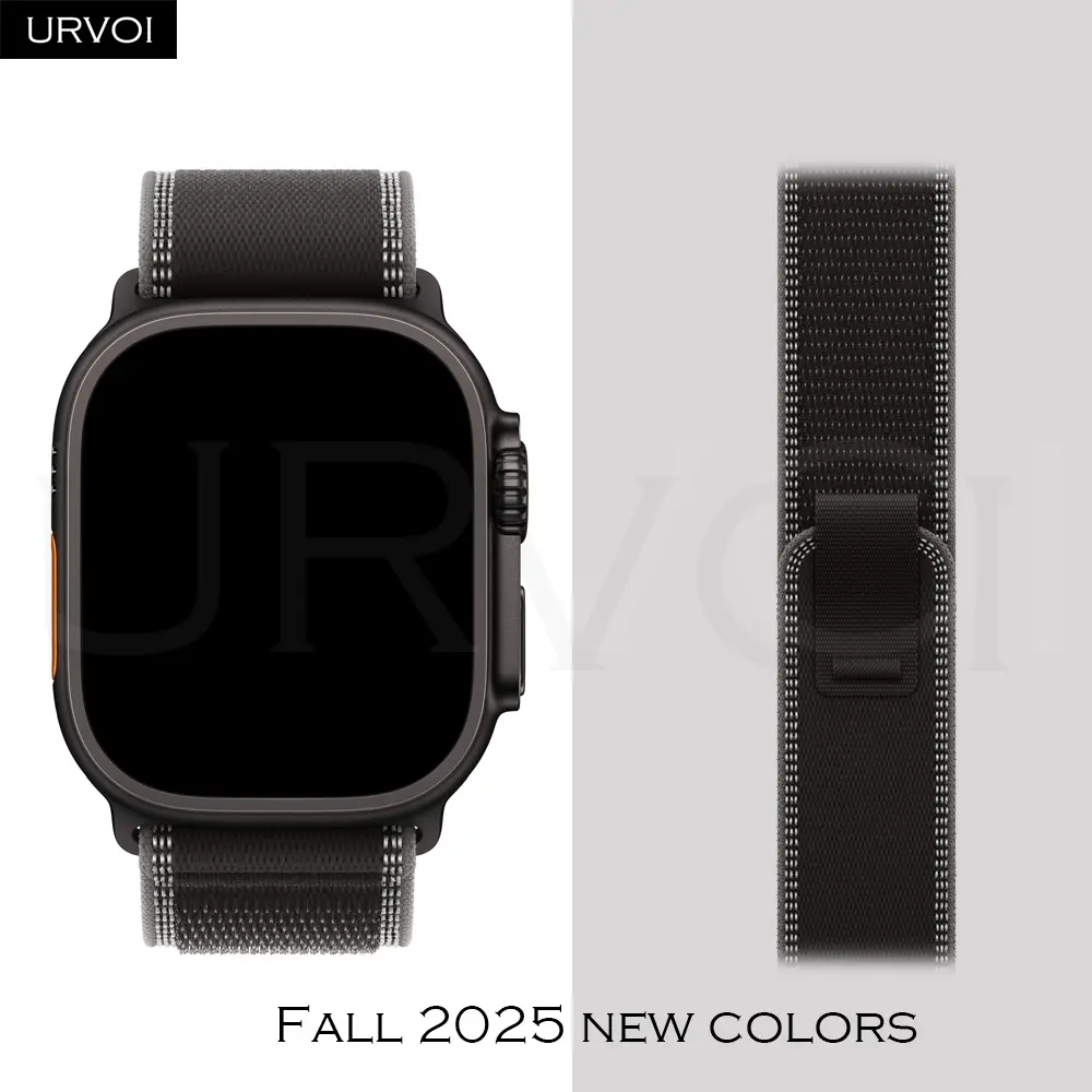 URVOI Trail loop Band for Apple Watch Ultra 3 2 1 series 11 10 9 SE Nylon Weave strap for iWatch lightweight pull tab closure 49mm