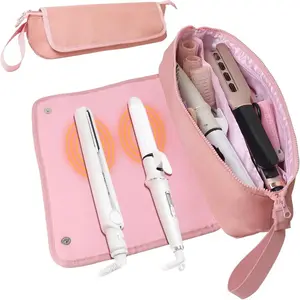 Hair Straightener Curling Iron, Hair Dryer Organizer Pouch, Beauty Tool Holder, Portable Hair Styling Accessories, Handle Carry Pouch, Storage Carrying Bag