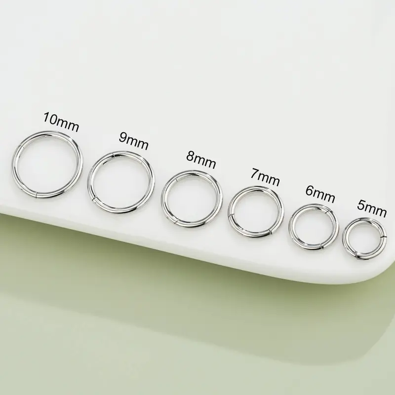 OUFER 20G (0.8mm) Plain No Stone 316L Stainless Steel Hinged Segment Hoop Piercing Jewelry - Rust Resistant, Non-Tarnish, Gentle Secure Fit for Women's Helix Cartilage Piercing, Daily Wear