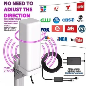 Outdoor TV Antenna 4K HD Digital Antenna, 360° Signal Booster, Remote Reception, Waterproof Easy Installation, Home and RV Use