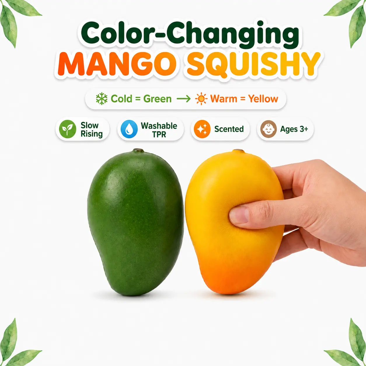 Mango taba Squishy Toy, Cream Stick-Shaped Soft Toy with Fresh fragrance, Perfect for Play & Stress Relief, Ideal Gift for All Occasions, Stress Relief Fidgeting.Safe and non-toxic, Parents and children can play it with peace of mind