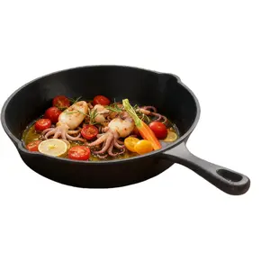 10” Cast Iron Skillet – No Coating, Chemical-Free Frying Pan | Perfect Crispy Cooking, Oven Safe, Works on Gas, Grill & Induction
