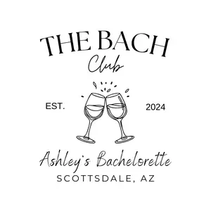 Custom Name Bachelorette Party DTF transfer Sticker, Personalized Location Sticker, Bridal Party Gift, Social Club Direct to film Sticker Transfer