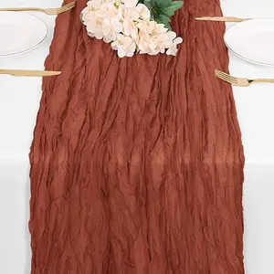1 Pack Table Runner Boho Cheesecloth Table Runner  Gauze Fabric Table Runner for Wedding Birthday Baby Shower Party Boho Table Decoration