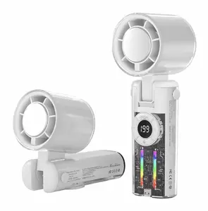 2026 World Cup Tailgate Handheld Fan, 13000RPM Ice Cool, 199 Adjustable Speeds, 4-Color RGB Lights, 3H Battery, Portable Cooling Fan