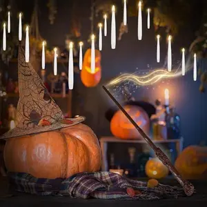 MAMXUAN ,Floating Candles, 24Pcs Hanging LED Warm White, Battery Operated, Magic Wand Remote with Timer