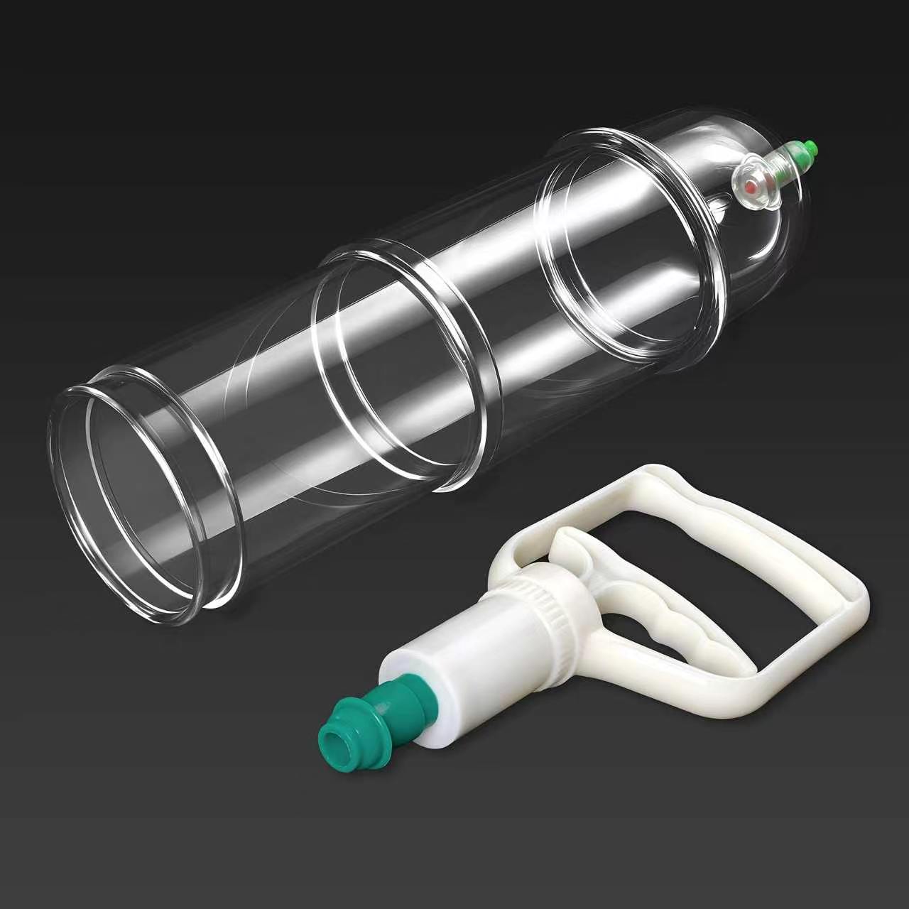 【Renhui】3-Piece Joint Cupping/Suction Cup Set, featuring a powerful vacuum pump and shatterproof U-shaped cups, ideal for back massages and body relaxation—batteries not included; suitable for both men and women for body care.