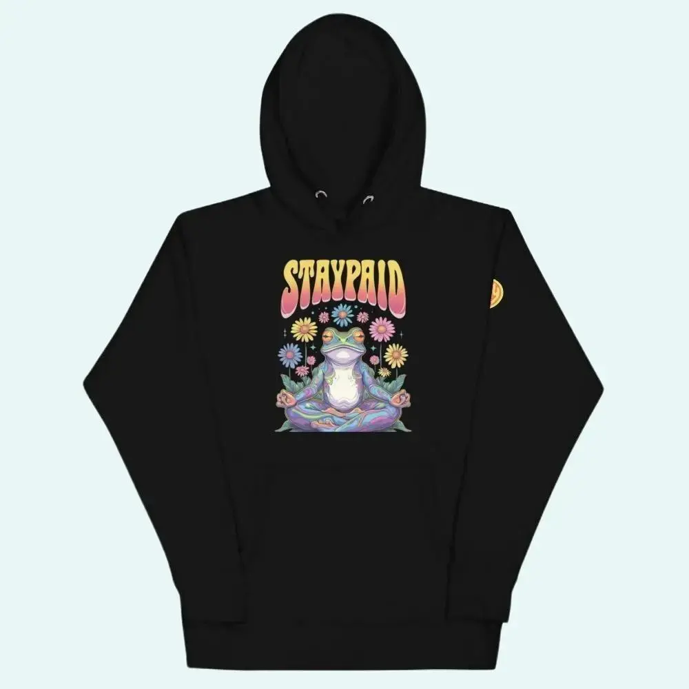 Classic Trippy Frog Hoodie for Men and Women, 100% Cotton Face with Front Pouch Pocket - Menswear
