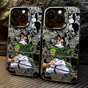 Luxury Cartoon Anime One  Roronoa Zoro Phone Case for iPhone 17 Air 16 15 14 13 12 11 Pro Max Plus Samsung Galaxy S25 S24 S23 S22  Ult Anti-drop Frosted Back Cover Funda Gift, Anime Merchandise, Cartoon Design, Lightweight Cover, Character Phone Accessory