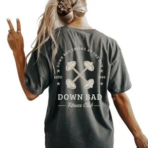 Down Bad Crying At The Gym Shirt – Comfort Colors Vintage Tee, Funny Workout Graphic T-Shirt