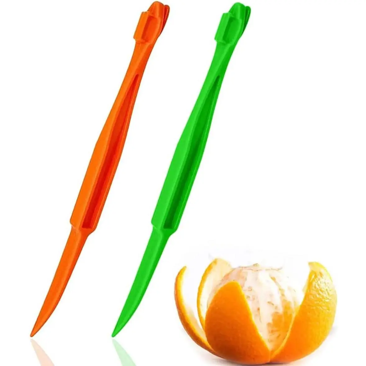 Orange Citrus Peelers Citrus Lemon Citrus Peel  Plastic Easy Slicer  Peeler Remover Opener Kitchen Accessories  Cooking Tool Kitchen Gadget (Multiple 2 Pack)