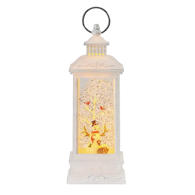 Lit Musical Snowman Lantern