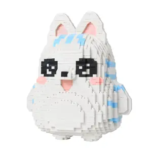 Larcele Animal Series Micro Building Blocks Animal Set, DIY Mini 3D Building Toy Bricks,1682 Pieces KLJM-07 (Fox Cat) small building building block