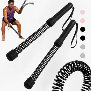 2Pcs Weighted Ropeless Spring Battle Ropes, 1.3kg in Total, Heavy Duty Workout Rope for Home Gym, Portable Workout Rope for Strength Training, Cardio, Non-Slip Grip, Fitness Equipment for Men & Women