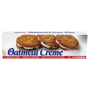 Little Debbie Oatmeal Crème Pies, 12 Individually Wrapped Sandwich Cookies, 16.2 OZ Box