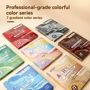 84 Color Liquid Ink Acrylic Paint Marker Set, 7 Series Gradient Colors, Fast Drying Pens for Canvas, Fabric, Rock, Ceramic, Wood, Glass, Art Markers Set