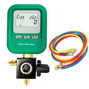 Portable Digital HVAC Manifold Gauge Set Refrigerant Gauge Diagnostic Tool for R134A/R410A/1234YF 12 Refrigerants | /Vacuum/Leak Test | Automotive & Home HVAC Maintenance