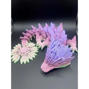 Diamond State 3D Sunflower Dragon - Multicolor Articulating Fantasy Collectible