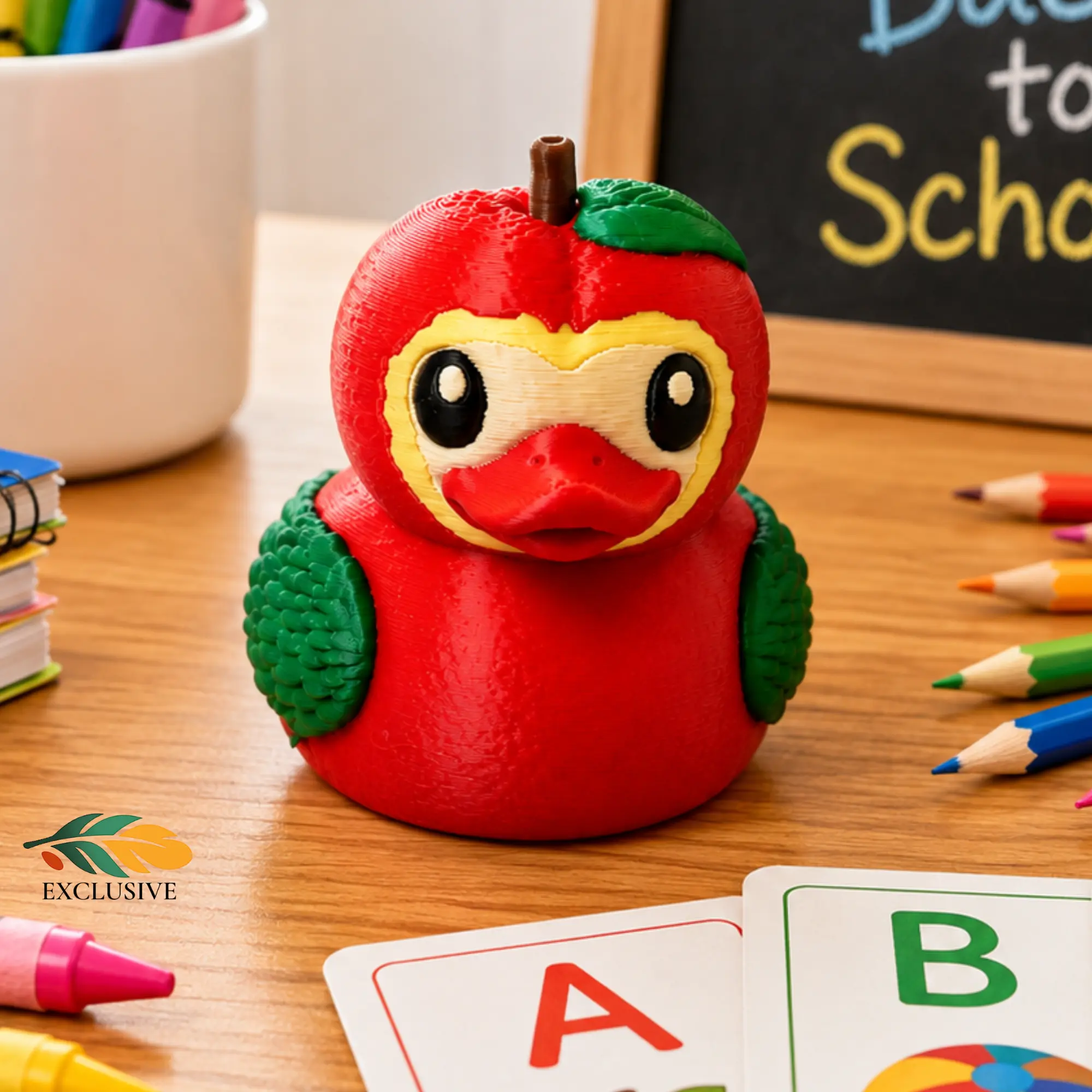 Teacher Appreciation Gift – Apple Duck Classroom Desk Figurine