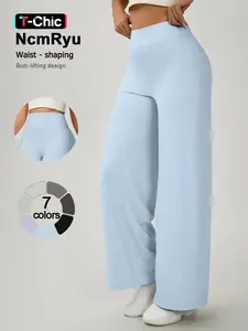 Women's High Waist Wide Leg Sports Pants, Stretchy Quick-Dry Fabric, Breathable Sweat-Wicking, Comfortable Fit, Classic Design, Workout Bottoms
