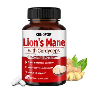 KENOFOR Lion’s mane Health Supplements,Supports Nervous and Immune Health, Support memory and concentration,120 Capsules