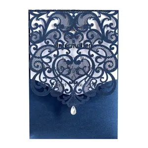 European Style 3D Laser Cut Rose & Lace Wedding Invitation Card - Valentine's Day Greeting Card