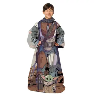 Northwest Star Wars: The Mandalorian Comfy Mando Youth Silk Touch Comfy Throw Blanket with Sleeves, 48" x 48"