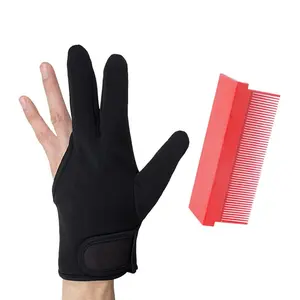 Heat Resistant Glove For Hair Styling Comb Set 3 Finger Design Salon Use